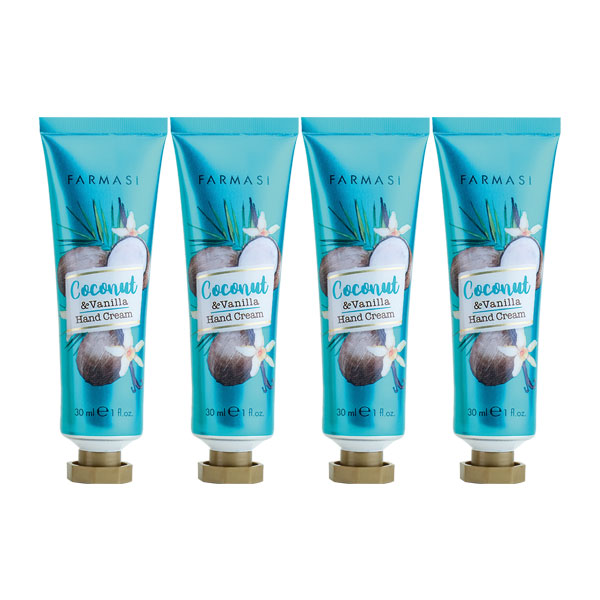 4 ცალი ხელის კრემი COCONUT, 30 მლ