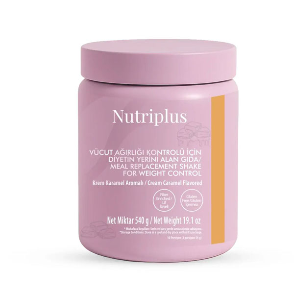 NUTRIPLUS შეიკი კრემ კარამელის გემოთი CR&CA 540 გრ.