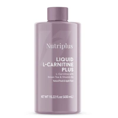 NUTRIPLUS L CARNITINE საკვები დანამატი ვაშლის და ატმის არომატით 450 მლ.