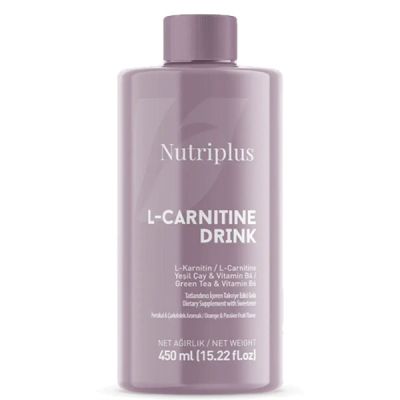 NUTRIPLUS L CARNITINE საკვები დანამატი ფორთოხლის და პასიფლორას არომატით 450 მლ.